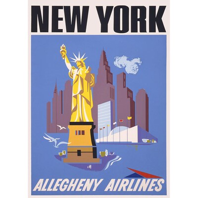 New York Allegheny Airlines - Vintage Travel Poster Prints - image1